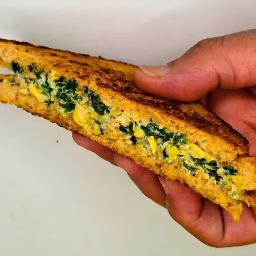 spinach corn sandwich